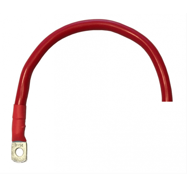 Accu kabel rood 6mm 50cm 1 oog M6